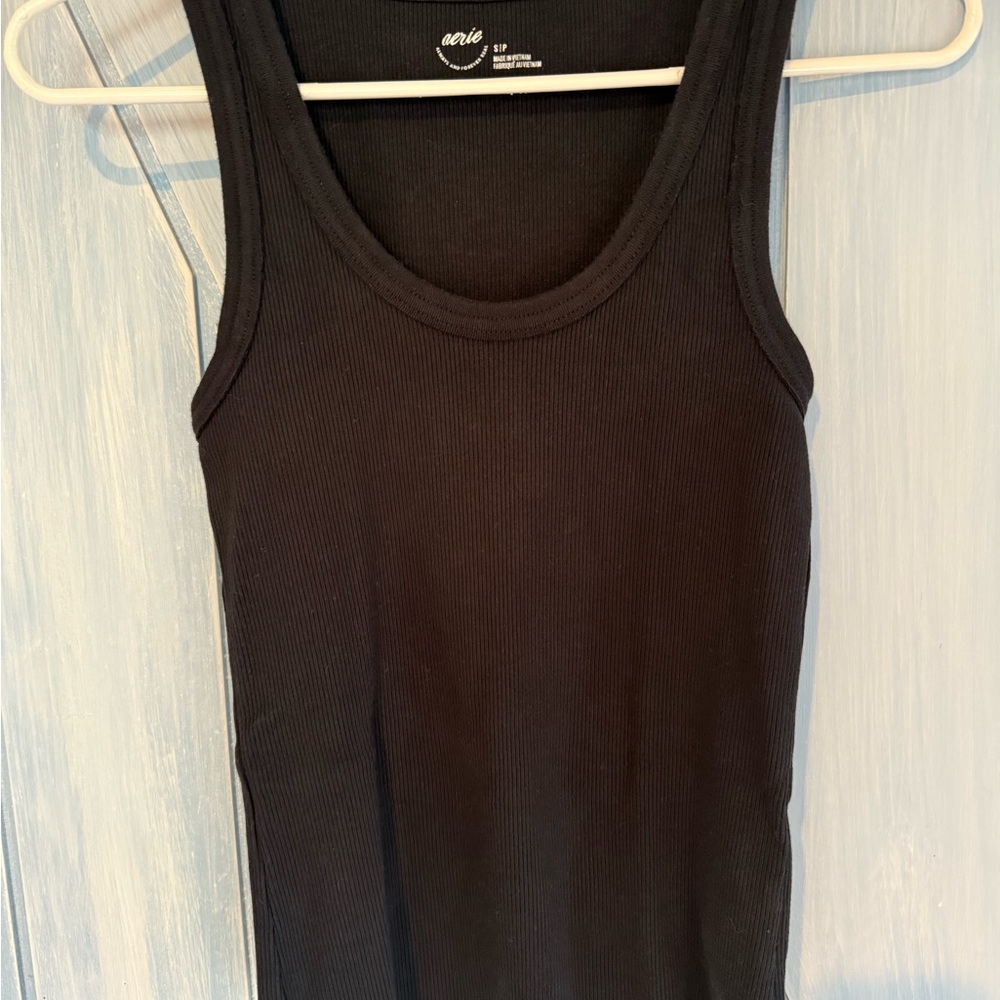 Aerie Classic Black Ribbed Tank Top
